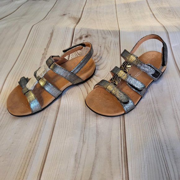 Vionic Rest Amber Backstrap Sandal Metallic Black Women's 10W NWT - Picture 5 of 7